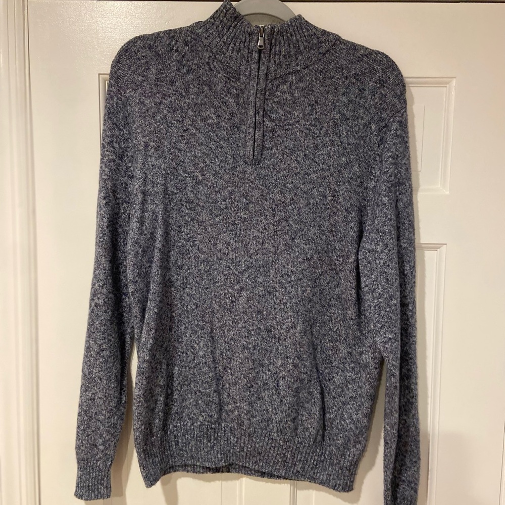 Croft & Barrow Men’s ¼-Zip Mock Neck Sweater Blue Heather Size Small